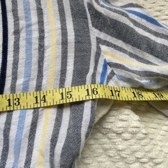 Blue Island Size XS Striped Cover-Up W/ Tassel Trim Sleeves White/Blue/Yellow - Picture 8 of 8